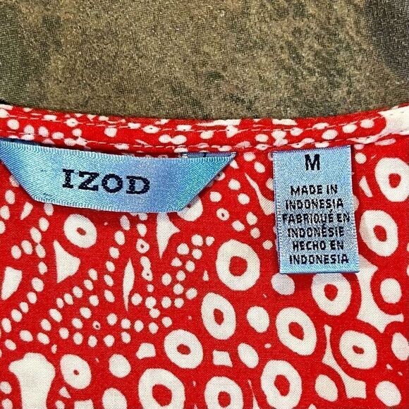 Izod Floral Sleeveless Blouse Medium - Picture 6 of 6